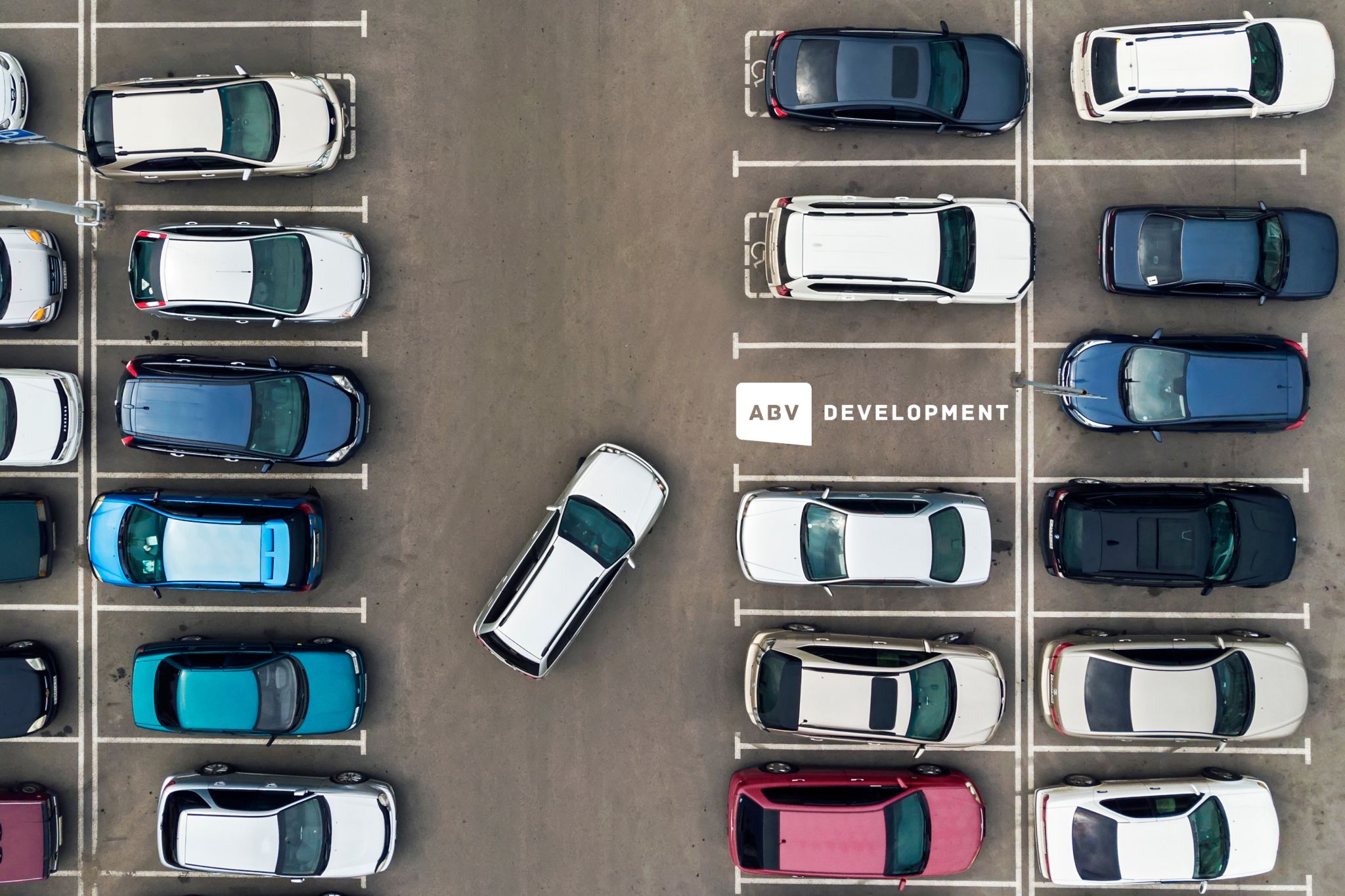 photo aérienne d'un parking ABV principe COBRACE