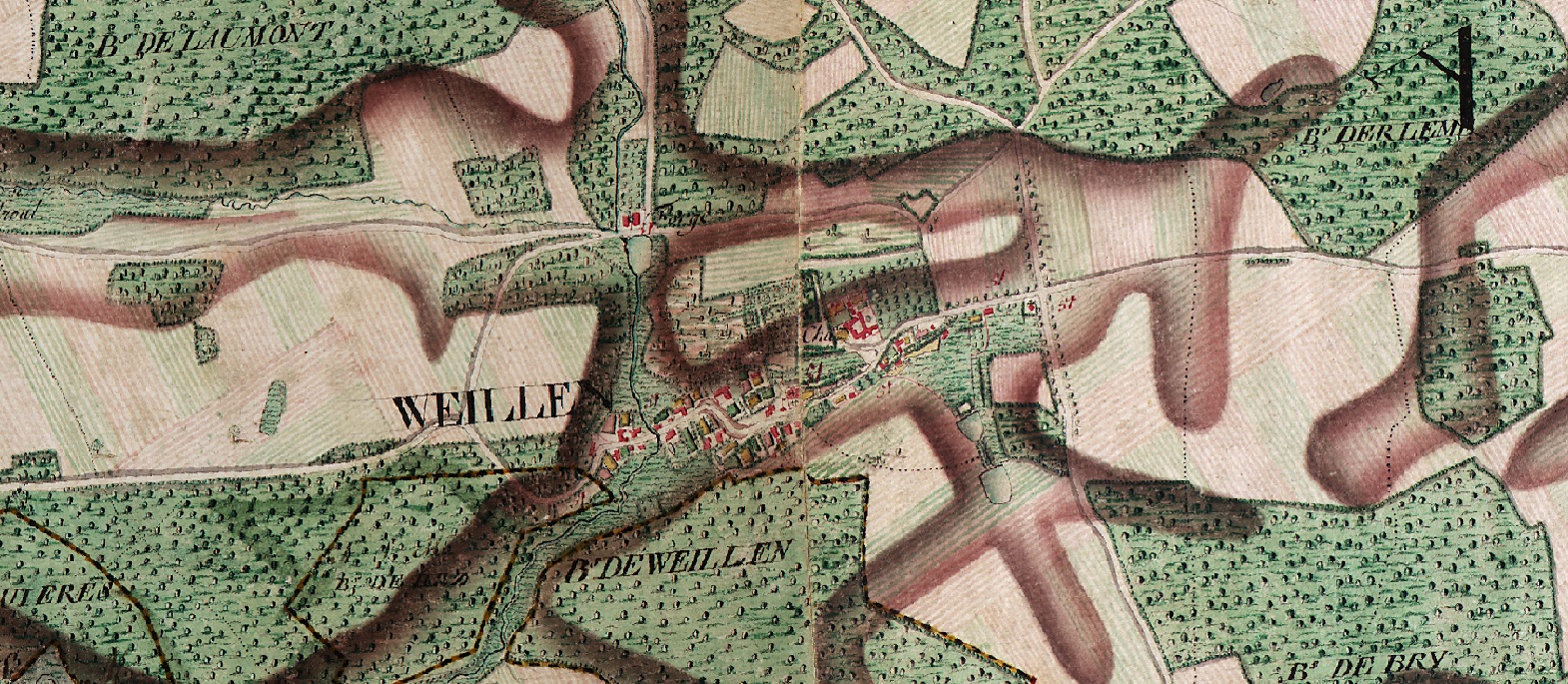 Extrait de la carte de Ferraris 1770