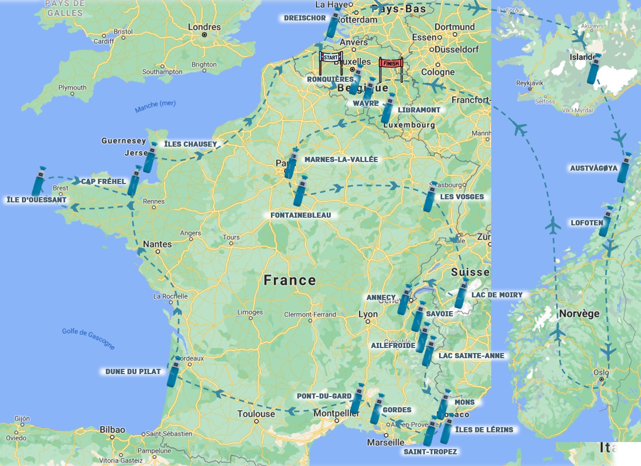 Aperçu d'une carte (type mappemonde) de la France